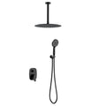 Kris 2 Way Wall Concealed Shower System with Brass Valve & Ø250mm Overhead Shower-AB502170 Matte Black