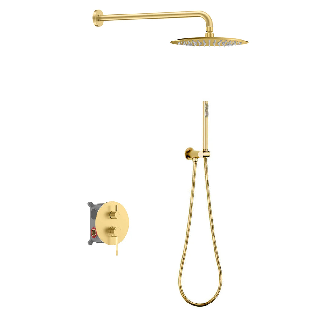 Circular 2-way Wall Concealed Shower Mixer AB502204 Brushed Gold