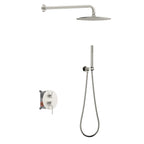 Circular 2-way Wall Concealed Shower Mixer AB502204 Brushed Nickel