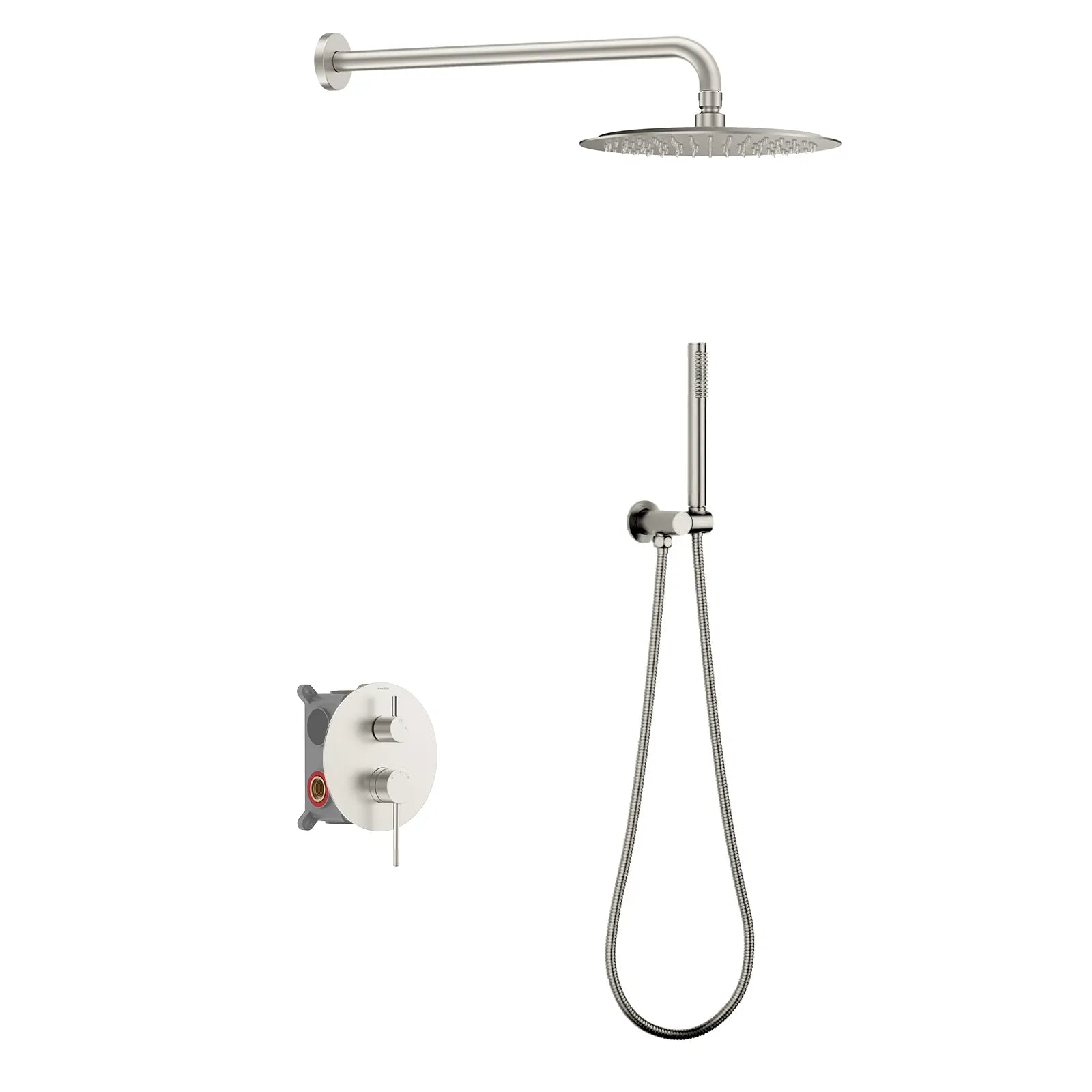 Circular 2-way Wall Concealed Shower Mixer AB502204 Brushed Nickel