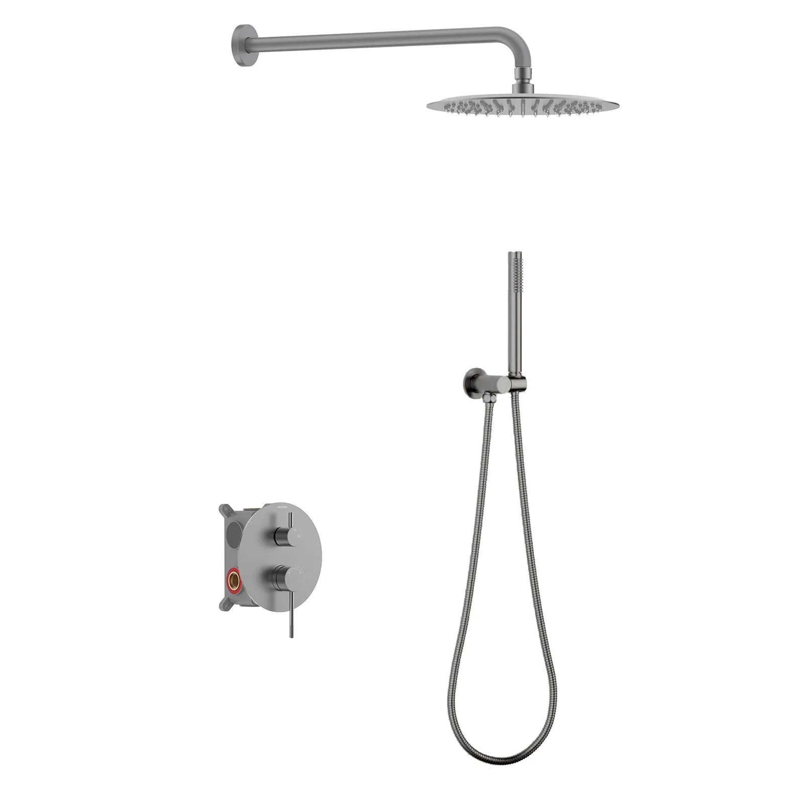 Circular 2-way Wall Concealed Shower Mixer AB502204 Brushed Gun Metal