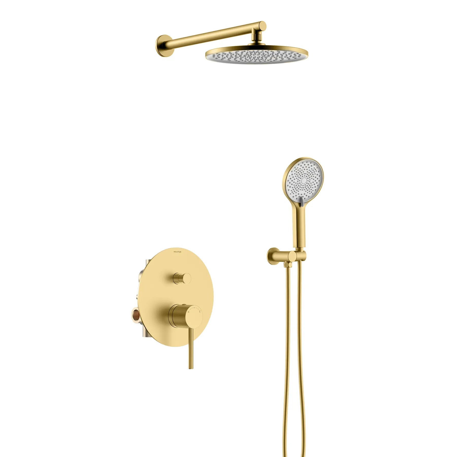2 Way Wall Mounted Pressure Balance Mixer With Shower-AB502227 Brushed Gold