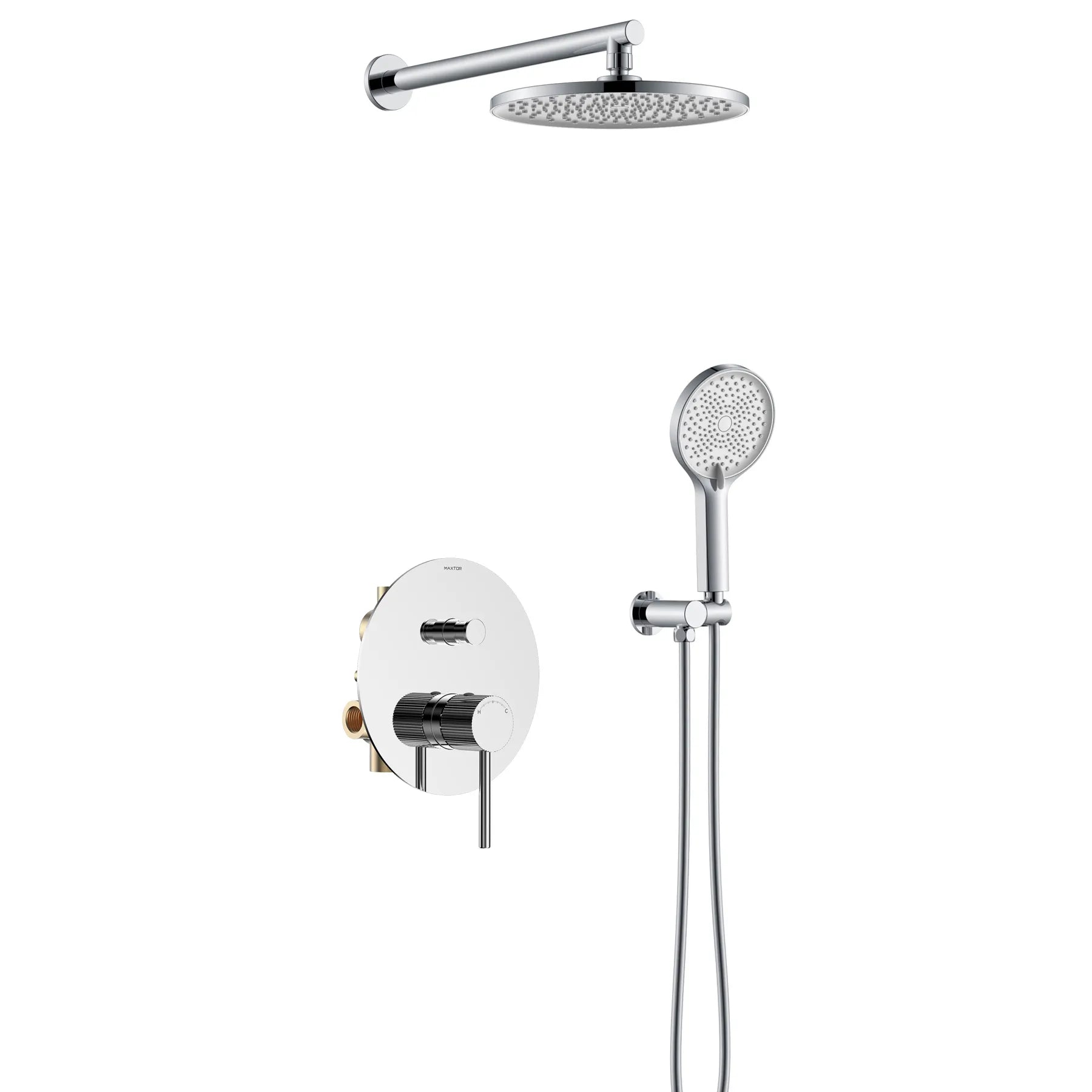 2 Way Wall Mounted Pressure Balance Mixer With Shower-AB502227 Chrome