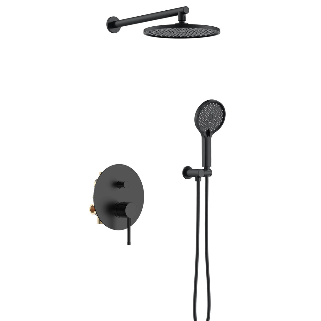 2 Way Wall Mounted Pressure Balance Mixer With Shower-AB502227 Matte Black