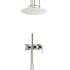 2 Way Wall Concealed Shower System with Rough In Valve and Ceilling shower-AB502233 Brushed Nickel