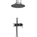 2 Way Wall Concealed Shower System with Rough In Valve and Ceilling shower-AB502233 Matte Black