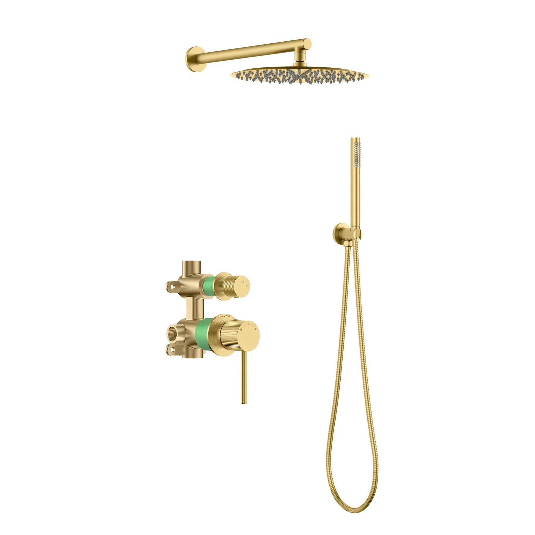 MAXTOR 2 Way Wall Concealed Pressure Balance Shower System-AB502327 Brushed Gold