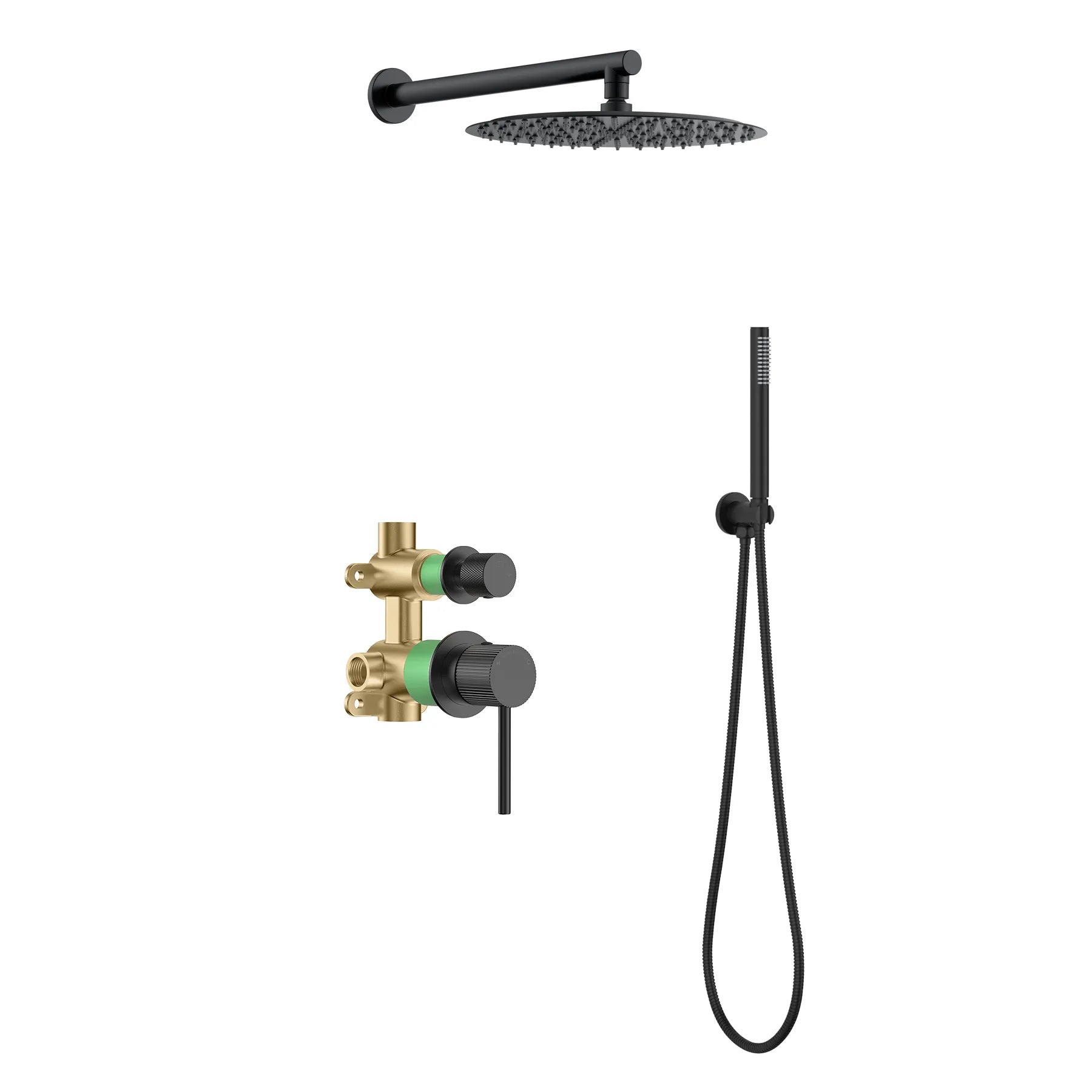 MAXTOR 2 Way Wall Concealed Pressure Balance Shower System-AB502327 Matte Black