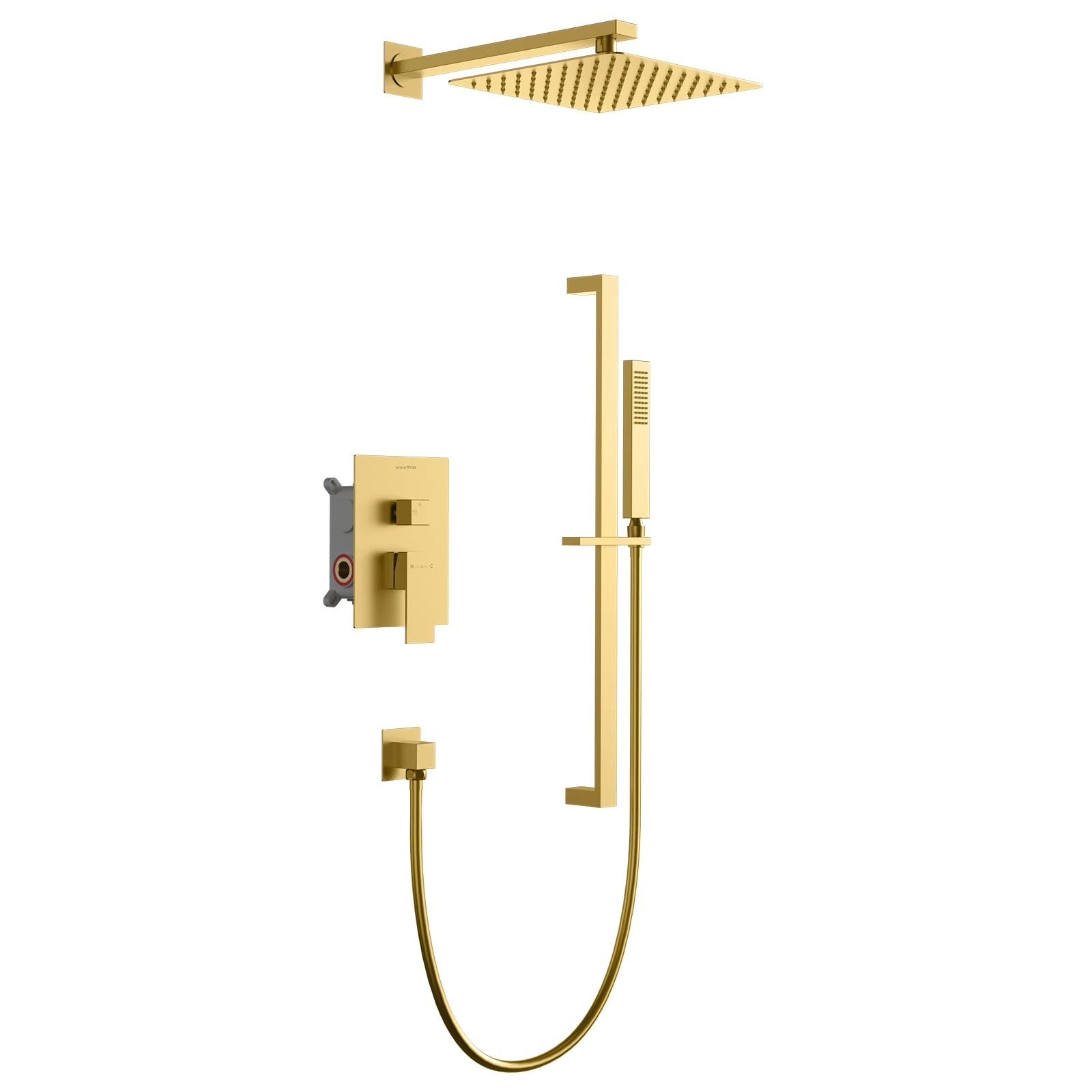 AB502400 – 2 Way Wall Concealed Shower System with Rainfall Overhead Shower & Hand Shower