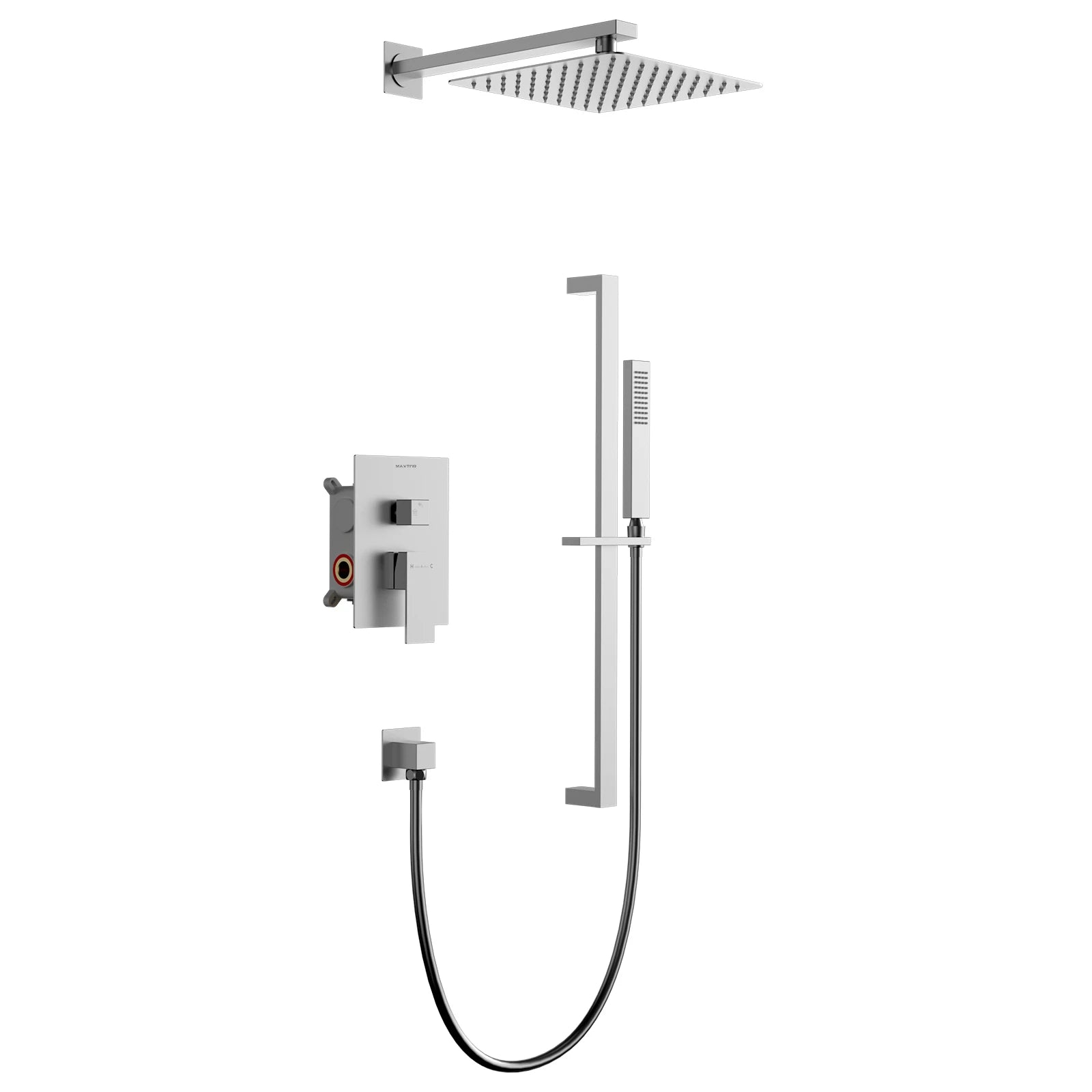 AB502400 – 2 Way Wall Concealed Shower System with Rainfall Overhead Shower & Hand Shower