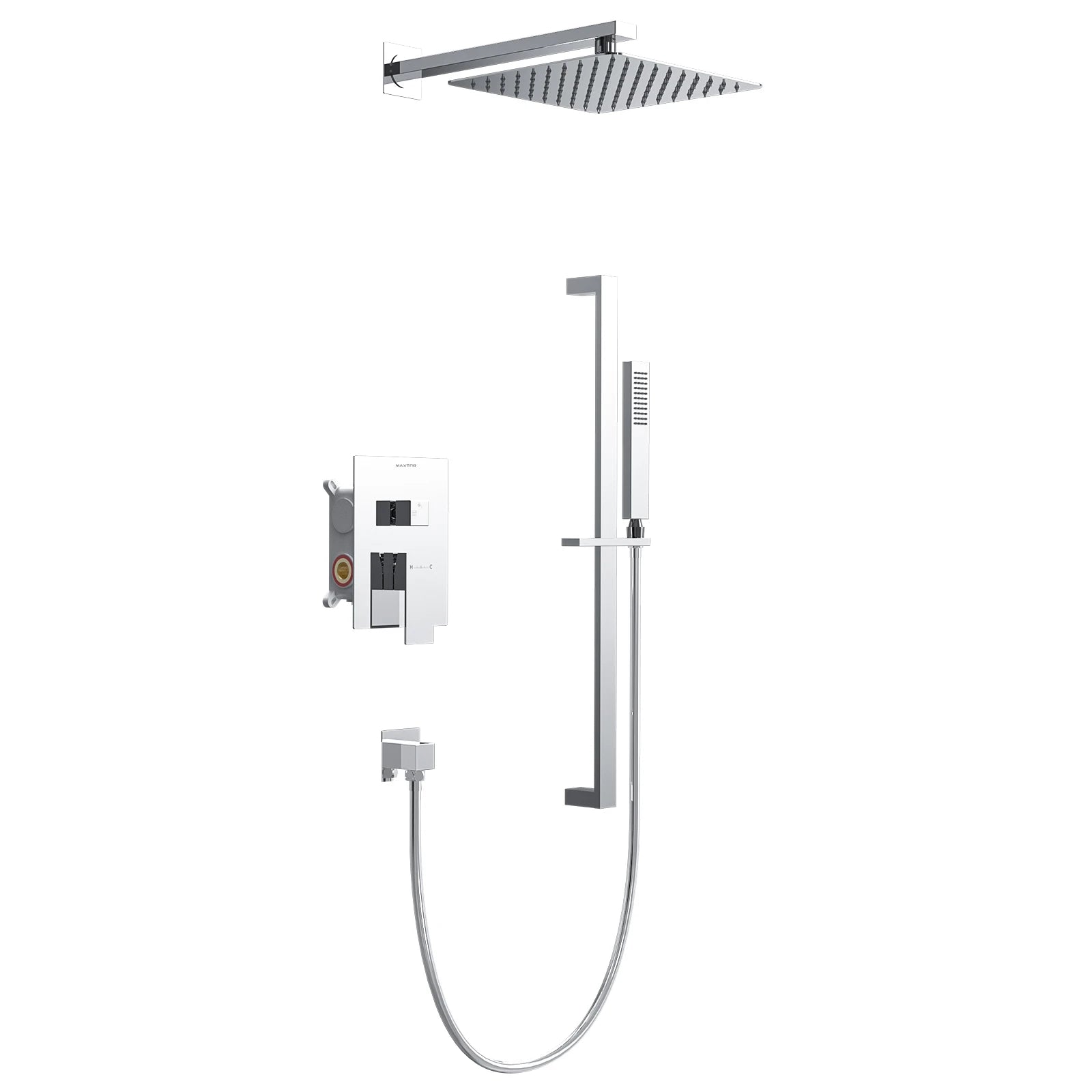 AB502400 – 2 Way Wall Concealed Shower System with Rainfall Overhead Shower & Hand Shower