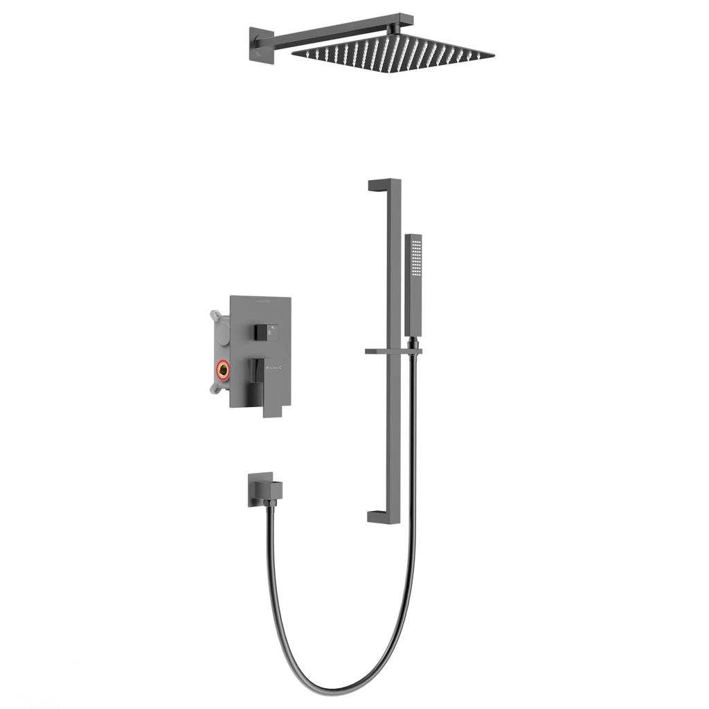 AB502400 – 2 Way Wall Concealed Shower System with Rainfall Overhead Shower & Hand Shower