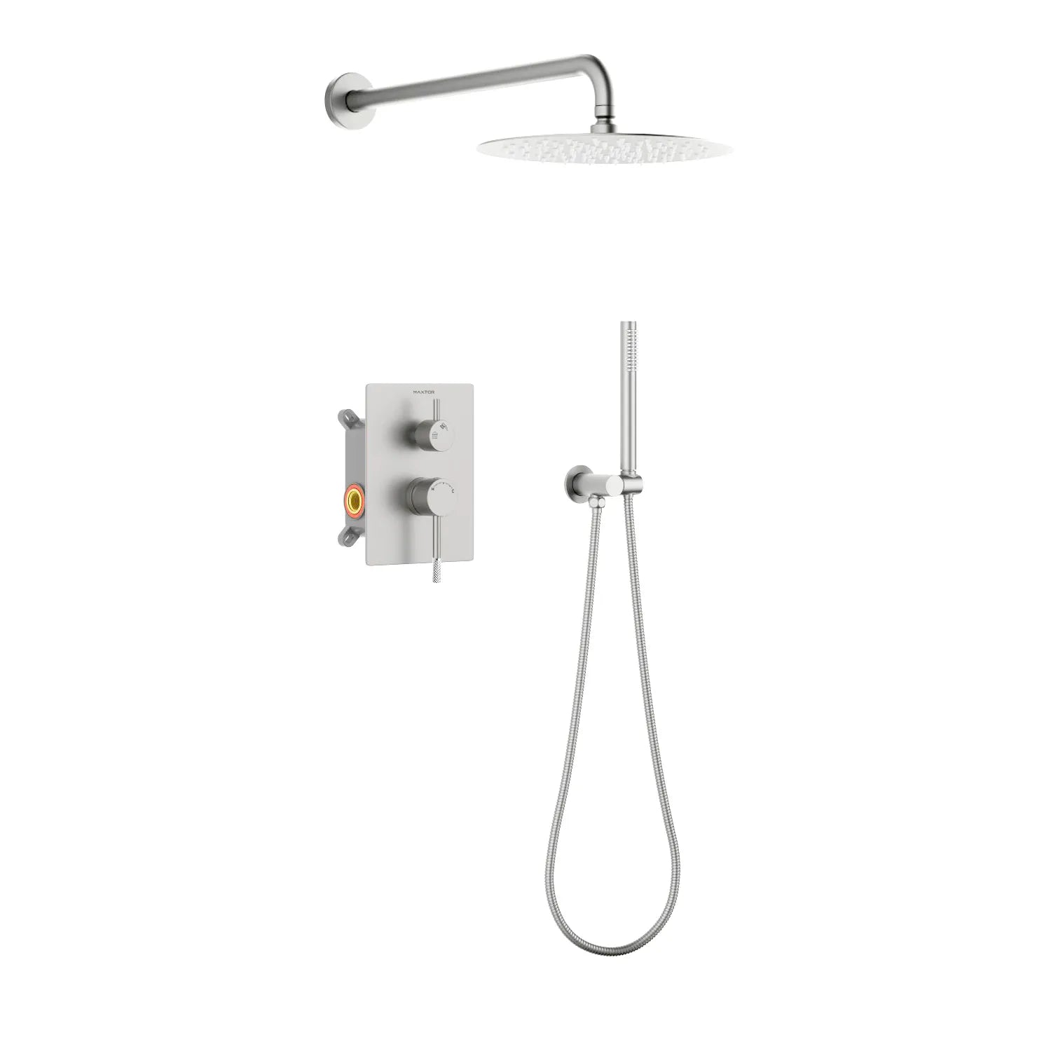 Circular 2-way Wall Concealed Shower Faucet With Hand Shower AB502604 Brushed Nickel