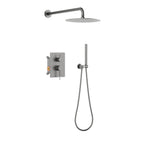 Circular 2-way Wall Concealed Shower Faucet With Hand Shower AB502604 Brushed Gun Metal