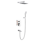 3-Way Wall Concealed Brass Shower System with Rain Shower, Hand Shower & Bathtub Spout-AB503001 Chrome