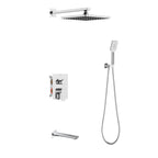Solid Brass 3-Way Wall Concealed Shower System with Rough-in Box-AB503003 Chrome