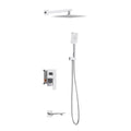 Square Concealed Bath Shower System with Hand Shower and Bath Spout – Three Way Diverter Set – AB503007 Chrome