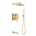 3 Way Wall Concealed Shower System with Bathtub Spout-AB503027 Brushed Gold