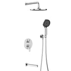 3-Way Pressure Balance Wall Concealed Shower System – Overhead, Hand Shower & Tub Spout – AB503069 Chrome