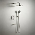 3 Way Concealed Shower System with Bathtub Spout – Rain Shower & Hand Shower Set – AB503076