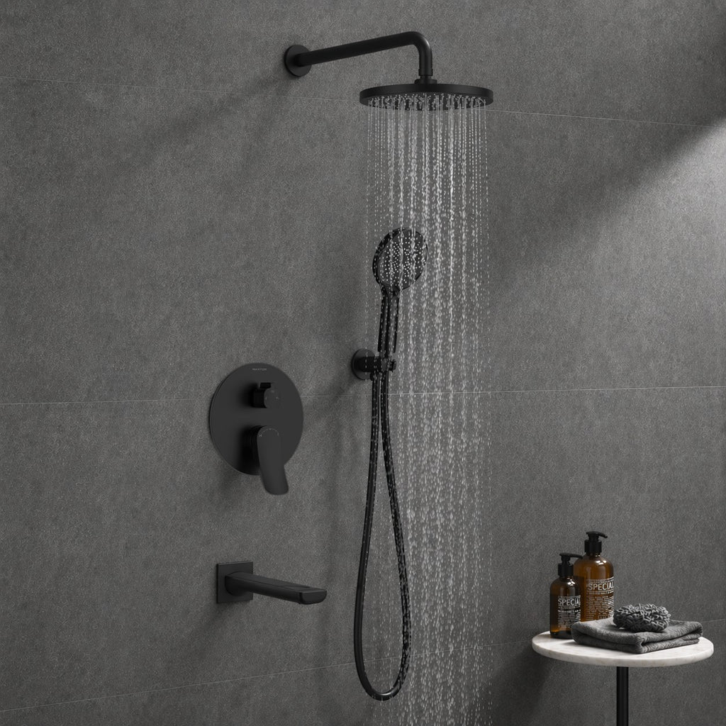 3 Way Concealed Shower System with Bathtub Spout – Rain Shower & Hand Shower Set – AB503076