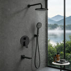3 Way Concealed Shower System with Bathtub Spout – Rain Shower & Hand Shower Set – AB503076