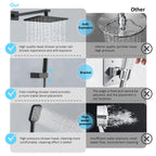 3 Way Wall Concealed Shower System with SUS304 Overhead Rain Shower & Bath Spout