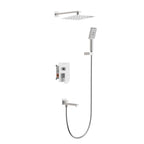 3 Way Wall Concealed Shower System with SUS304 Overhead Rain Shower & Bath Spout