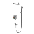3 Way Wall Concealed Shower System with SUS304 Overhead Rain Shower & Bath Spout