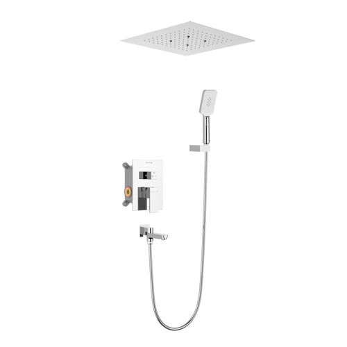 3 Way Wall Concealed Shower System with 400×400mm Overhead Shower & Swivel Spout-AB503300