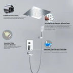 3 Way Wall Concealed Shower System with 400×400mm Overhead Shower & Swivel Spout-AB503300