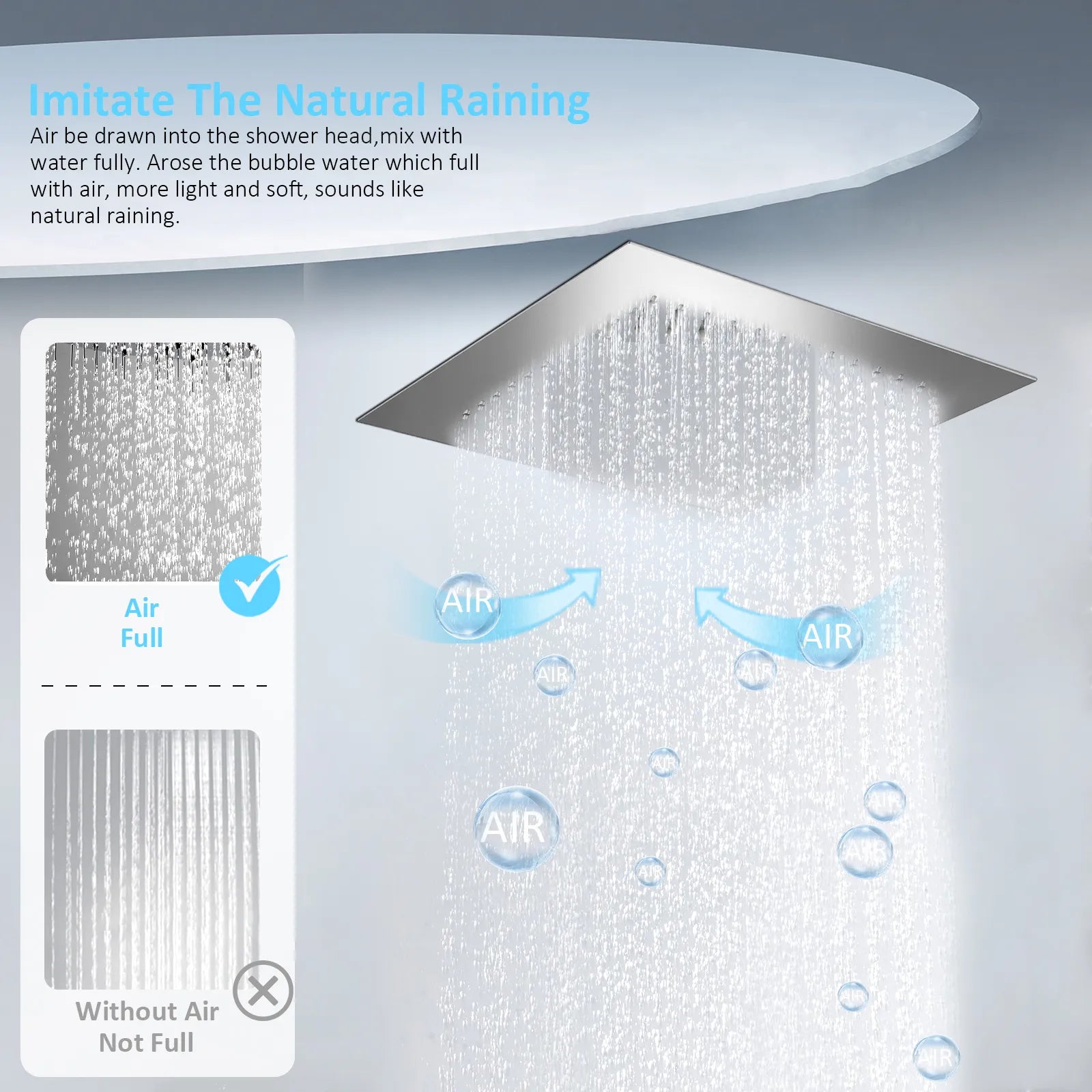 3 Way Wall Concealed Shower System with 400×400mm Overhead Shower & Swivel Spout-AB503300