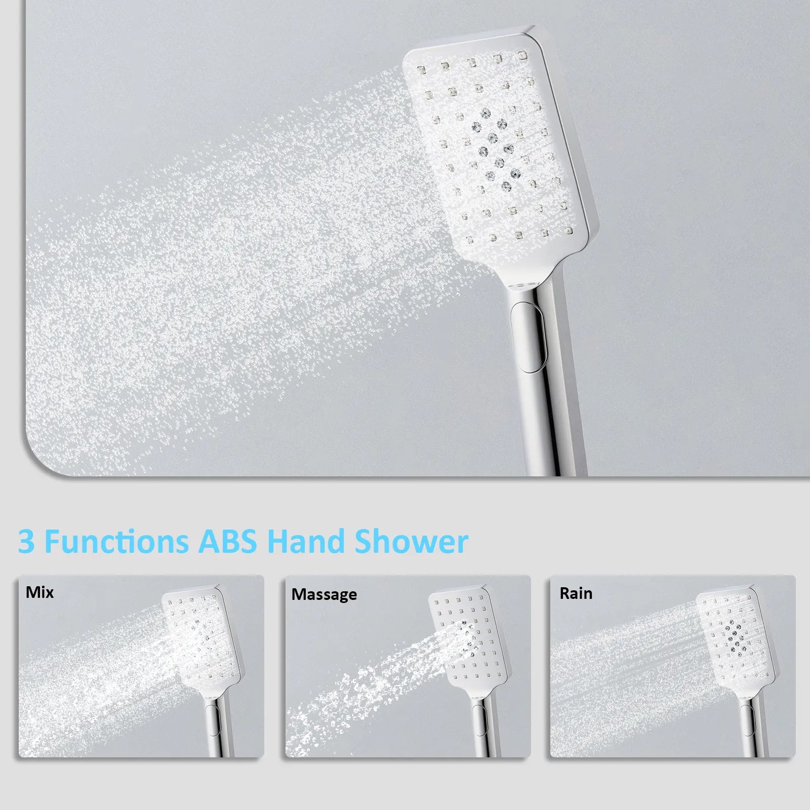 3 Way Wall Concealed Shower System with 400×400mm Overhead Shower & Swivel Spout-AB503300