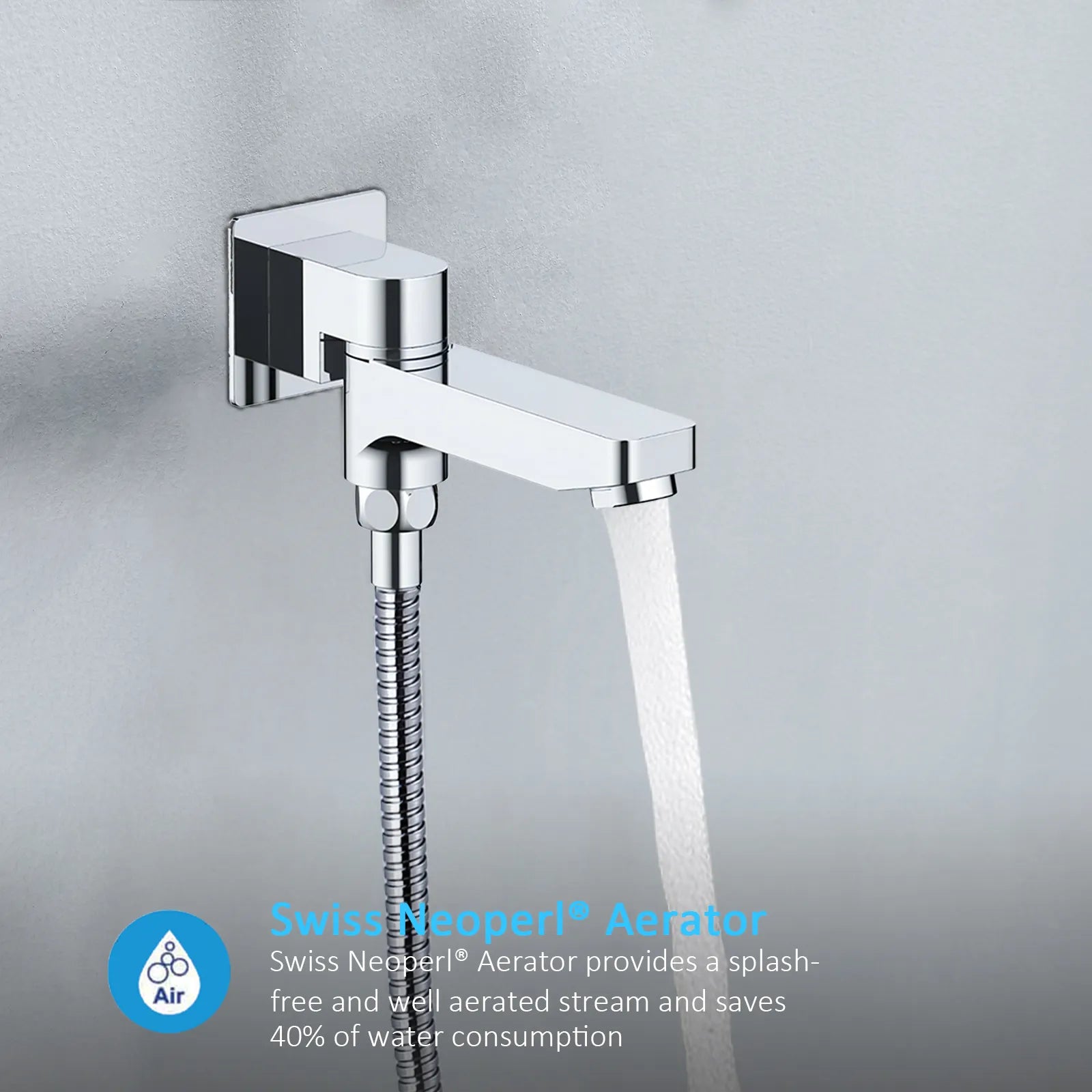 3 Way Wall Concealed Shower System with 400×400mm Overhead Shower & Swivel Spout-AB503300