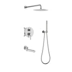 Circular 3-Way Wall Concealed Shower System with Solid Brass Spout AB503404 Brushed Nickel