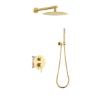 2-Way Wall-Concealed Shower System with Overhead Rain Shower & Hand Shower-AB512005 Brushed Gold