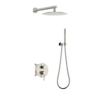 2-Way Wall-Concealed Shower System with Overhead Rain Shower & Hand Shower-AB512005 Brushed Nickel