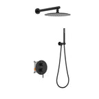 2-Way Wall-Concealed Shower System with Overhead Rain Shower & Hand Shower-AB512005 Matte Black