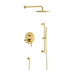 2 Way Lead Free Brass Wall Concealed Shower System with Slider Rail Bar-AB602031 Brushed Gold