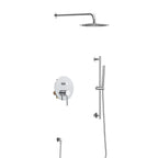 2 Way Lead Free Brass Wall Concealed Shower System with Slider Rail Bar-AB602031 Chrome