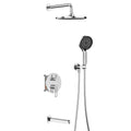 3 Way Pressure Balance Concealed Shower System with Tub Spout & Hand Shower-AB603069 Chrome