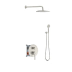2 Way Lead-Free Brass Wall Concealed Pressure Balance Shower System with Box & Trim Plate Kit – AB612131 Brushed Nickel