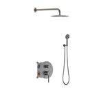 2 Way Lead-Free Brass Wall Concealed Pressure Balance Shower System with Box & Trim Plate Kit – AB612131 Brushed Gun Metal