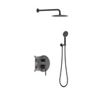 2 Way Lead-Free Brass Wall Concealed Pressure Balance Shower System with Box & Trim Plate Kit – AB612131 Matte Black