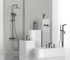 Kris 4-Hole Deck-Mounted Bath Mixer With Diverter, Spout and Hand Shower-TF020070