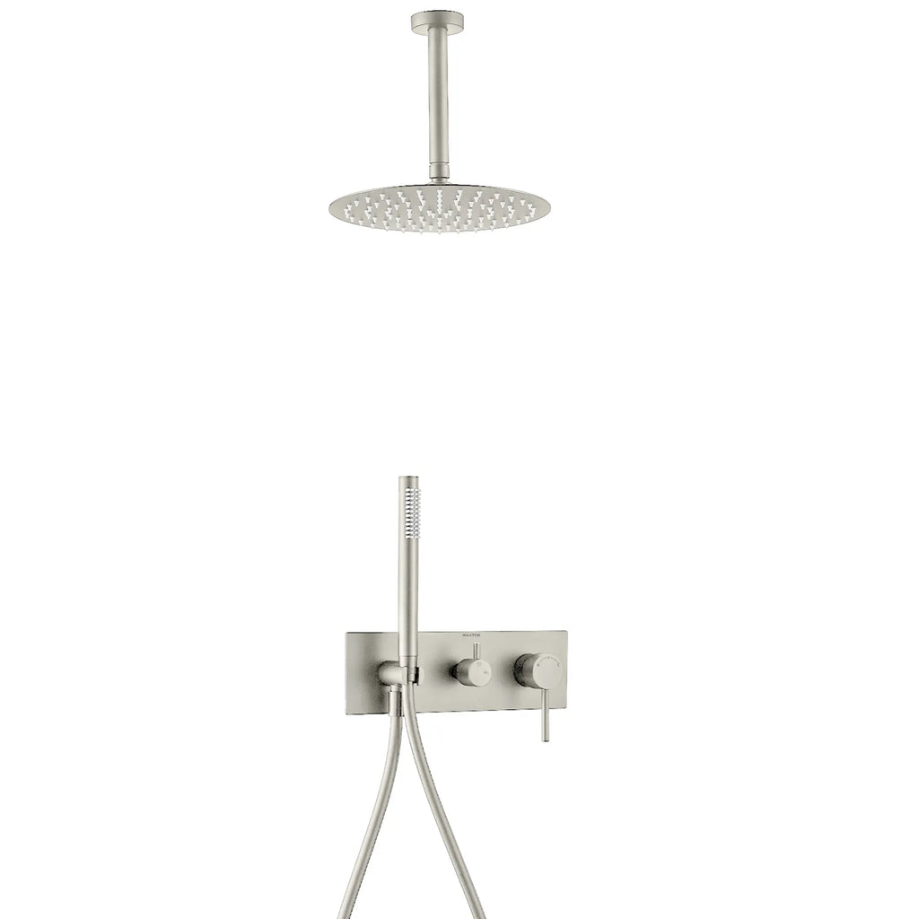 Eire 2-Way Wall-Concealed Shower System With Rough In Valve, Hand Shower and Over Head Shower AH302005