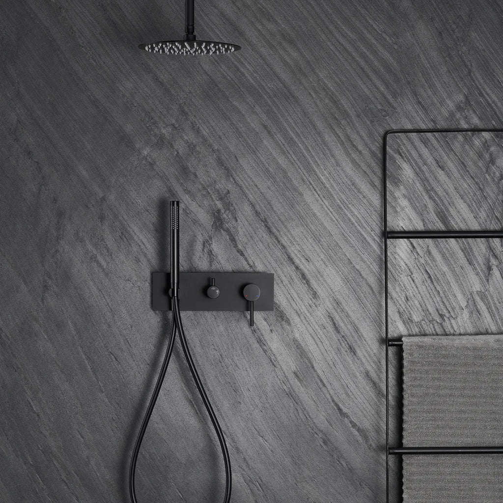 Eire 2-Way Wall-Concealed Shower System With Rough In Valve, Hand Shower and Over Head Shower AH302005