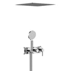 Circular 2-way Wall Concealed Shower Faucet With Rain Shower and Hand Shower AH502004 Chrome