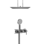 Circular 2 Function Shower System With Rough In Valve and 16" Overhead Shower-AH502005 Brushed Gun Metal