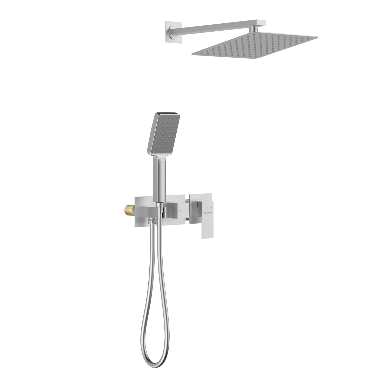 AH502100 2 Way Wall Concealed Shower System– Luxury Brass Mixer with Rainfall Shower